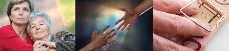 Seniorenbetreuung, Helfende Hand, Finanzschwierigkeiten